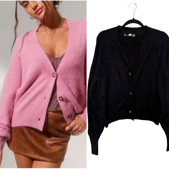 Urban Outfitters The Fuzzy Knit Cardigan Oversized Fit - Picture 1 of 7